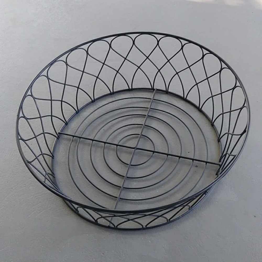 Decorative Black Coated Metal Wire Basket